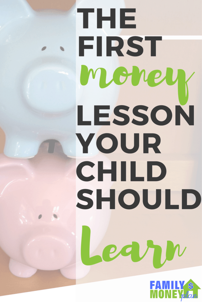Do you wonder how to get your kids started with money? This is a great step to teach your kids when they are young. That way they get set up for good money habits. The first money lesson a child should learn | Allowance | Saving Money | Kids and Money |