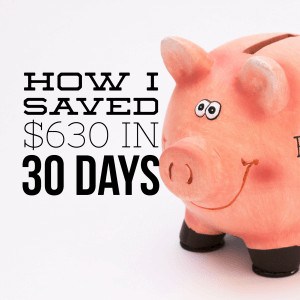 How I Saved $630 in 30 Days