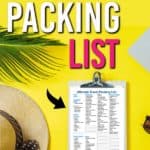 travel packing list free printable