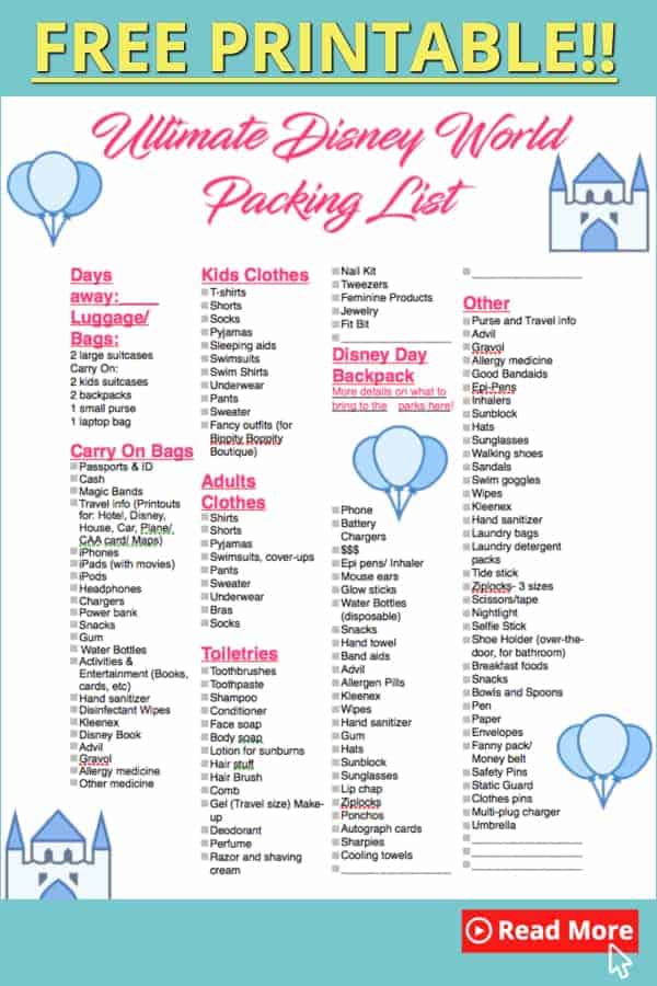 Free Printable Disney Packing List Get Your Hands On Amazing Free 