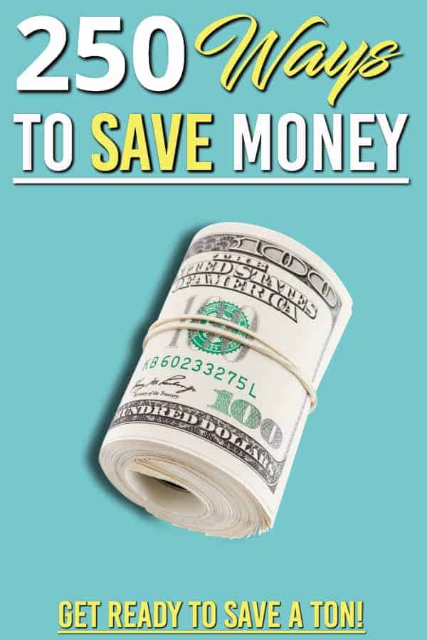 250 Ways to save money. Here is an amazing collection of places you can easily save money. Some of these easy frugal living tips you can get started on in the next few minutes. These ideas are perfect for anyone wanting to cut their bills, live frugally and save more money. #frugal #savemoney #personalfinance #money #finance #savingmoney #frugaltips #frugallivingtips #frugalliving