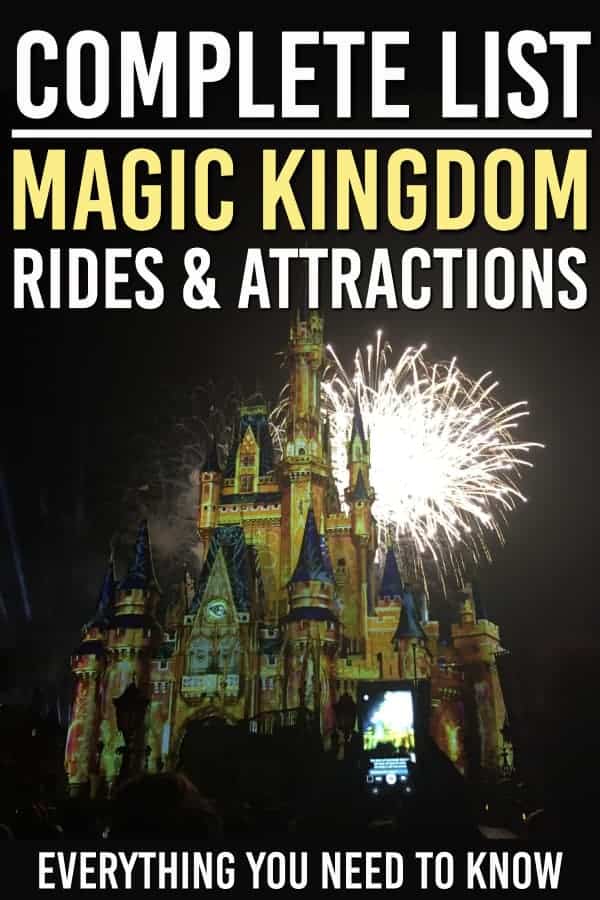 disney world rides at magic kingdom list